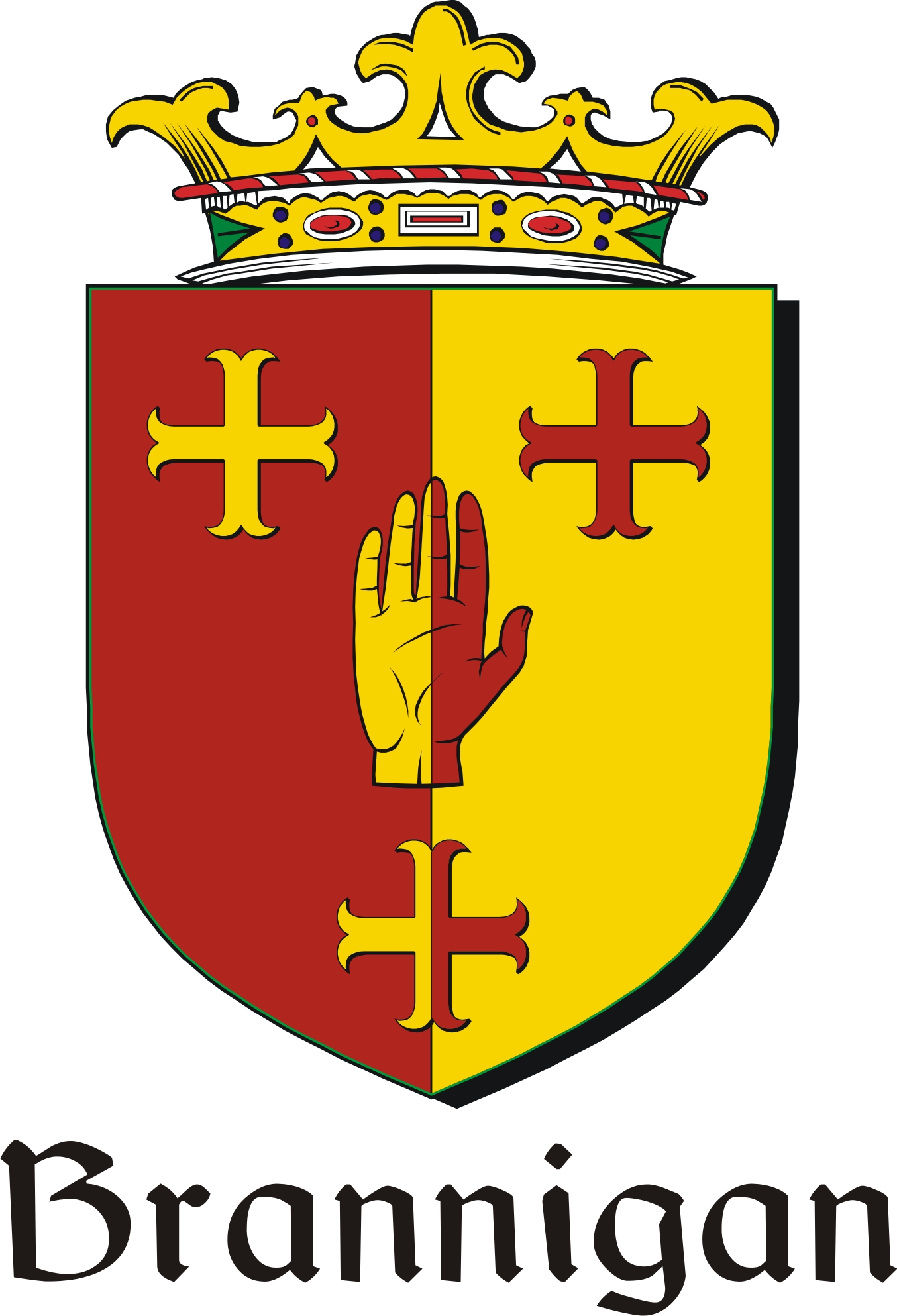 Thumbnail Brannigan Family Crest / Irish Coat of Arms Image Download