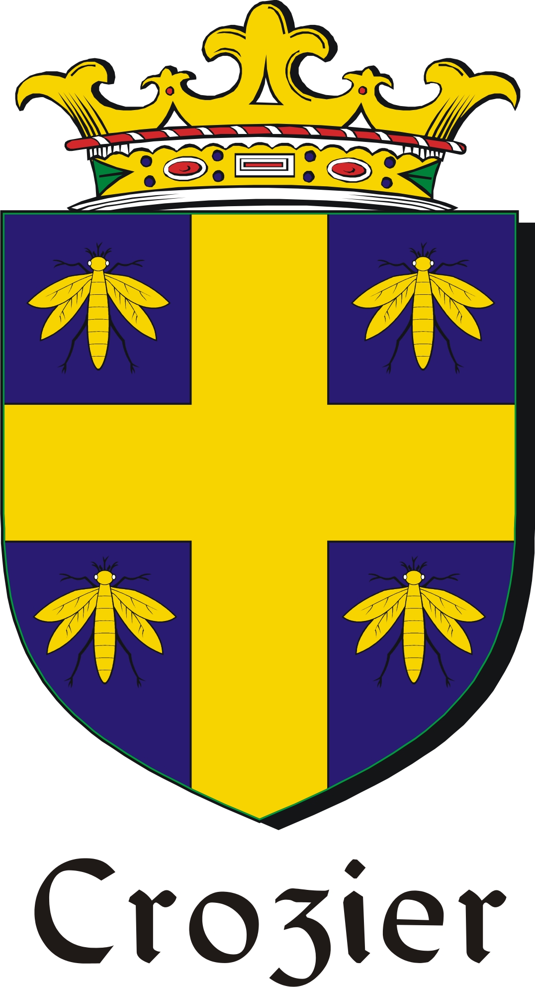 Thumbnail Crozier Family Crest / Irish Coat of Arms Image Download