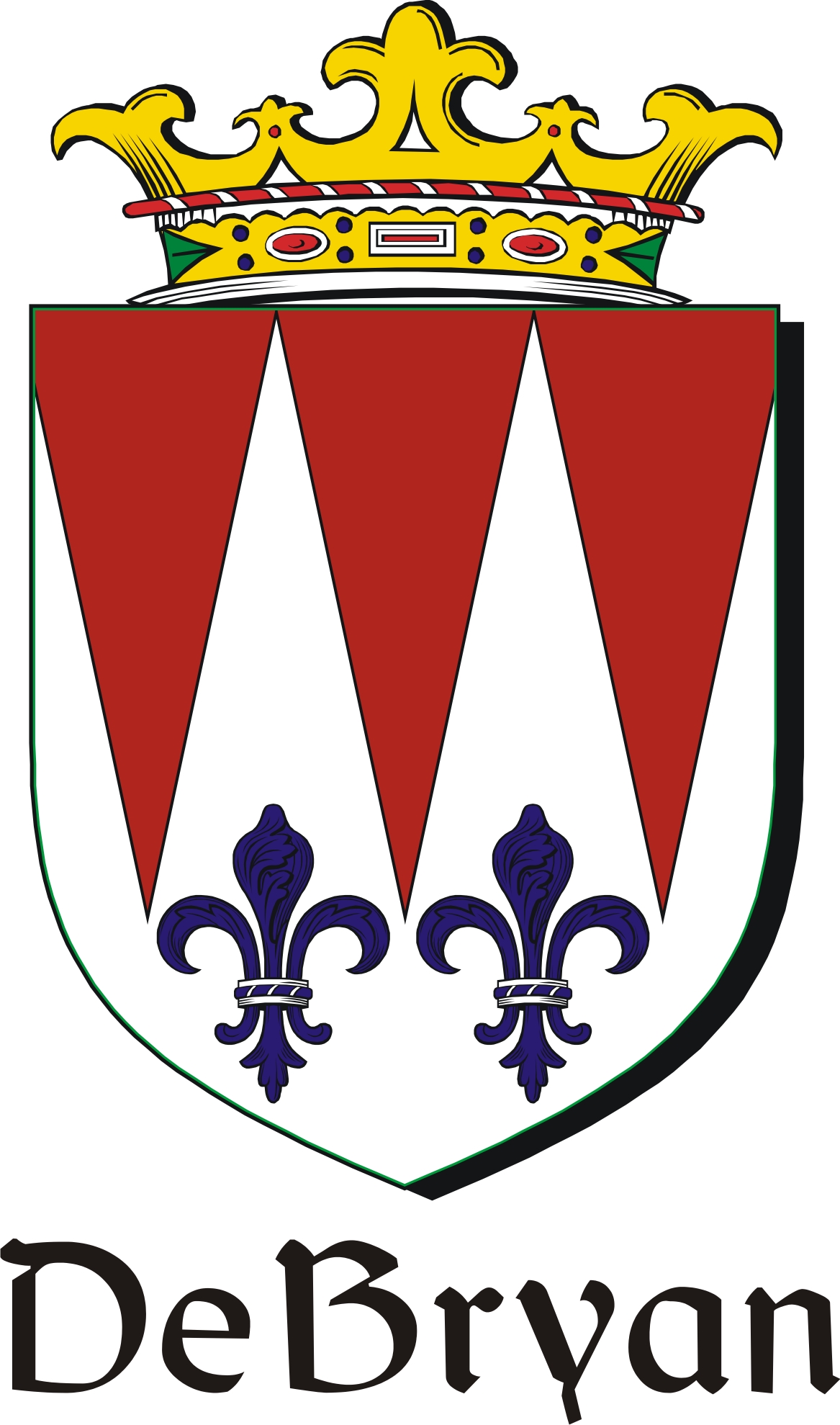 Thumbnail DeBryan Family Crest / Irish Coat of Arms Image Download