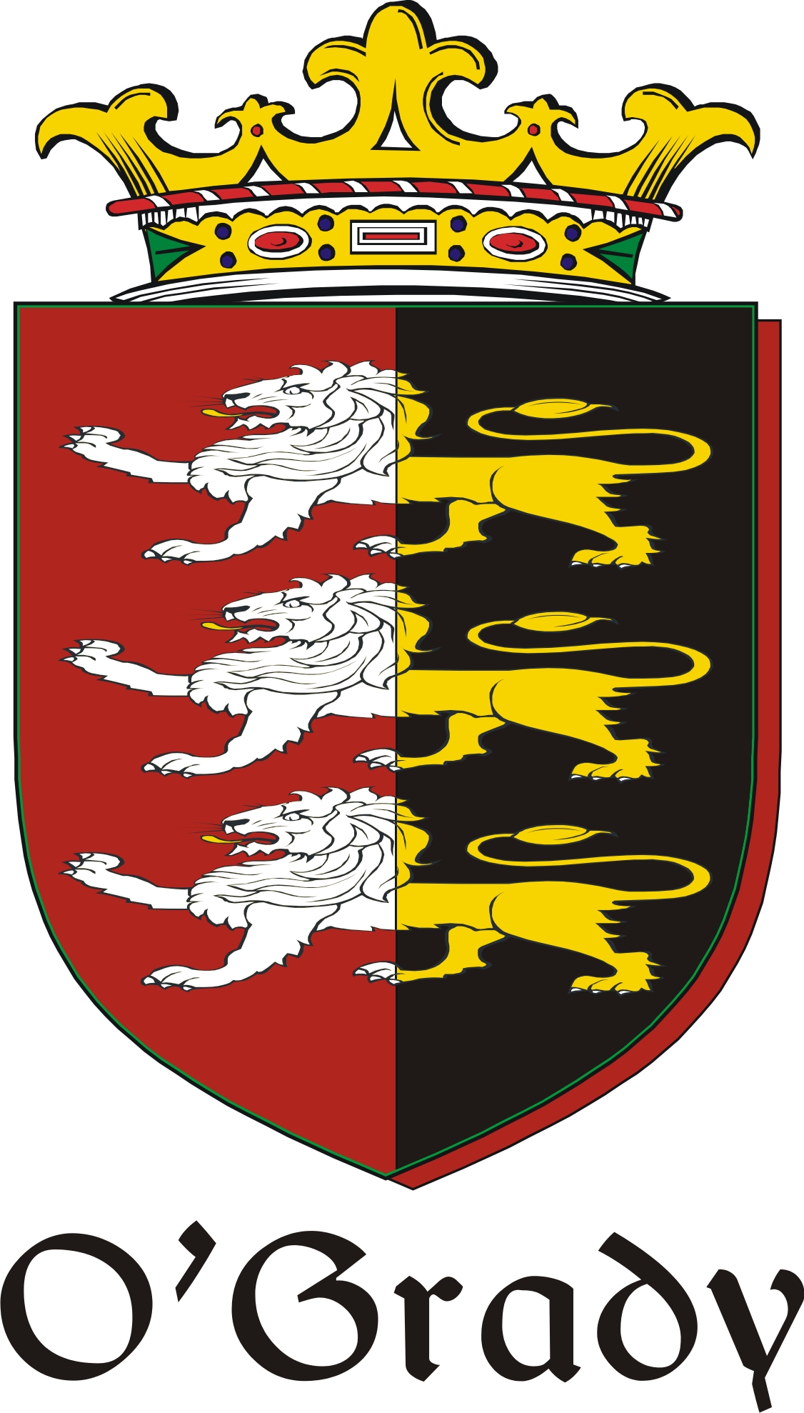 Thumbnail Grady-O Family Crest / Irish Coat of Arms Image Download