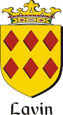 Thumbnail Lavin Family Crest / Irish Coat of Arms Image Download