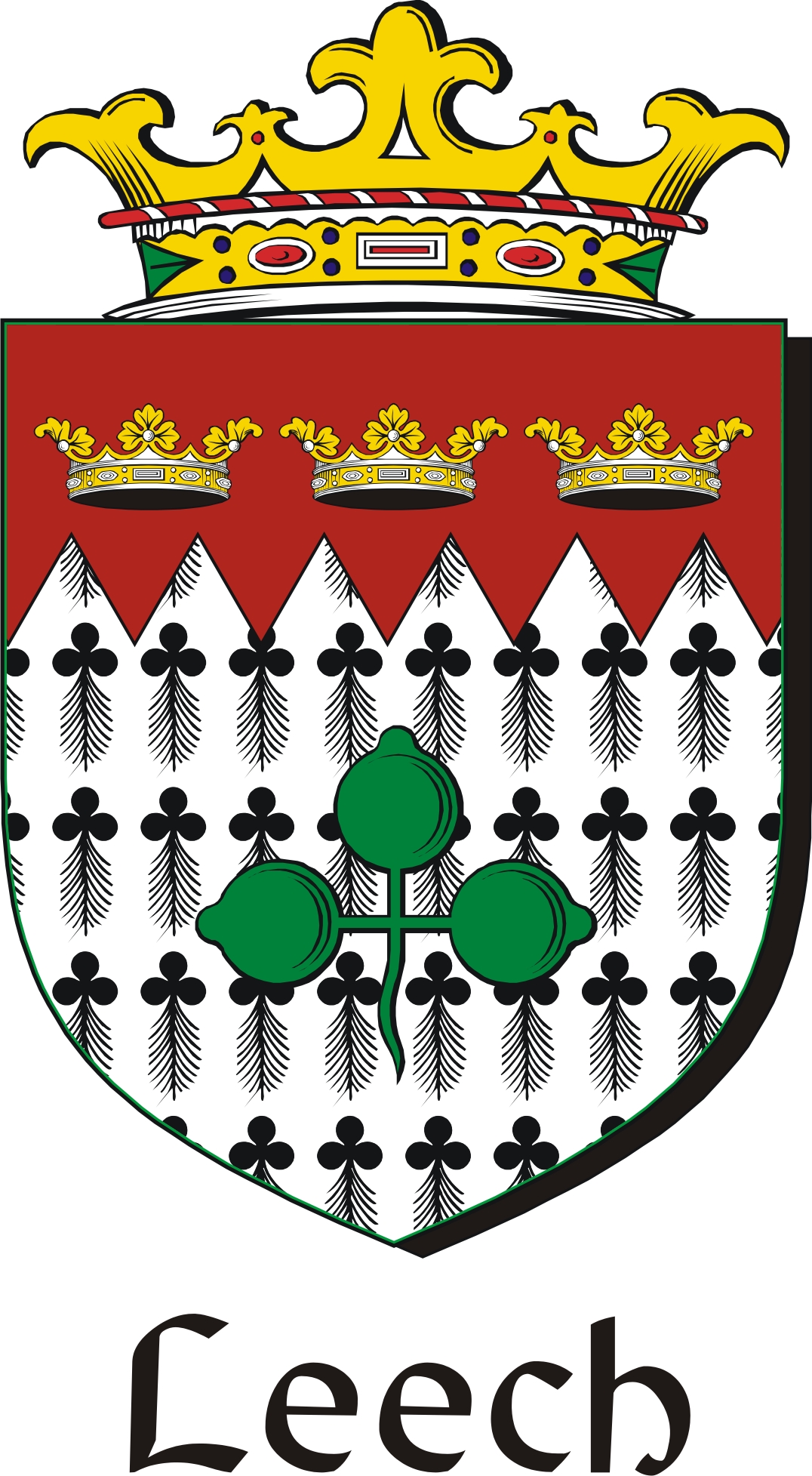 Thumbnail Leech Family Crest / Irish Coat of Arms Image Download