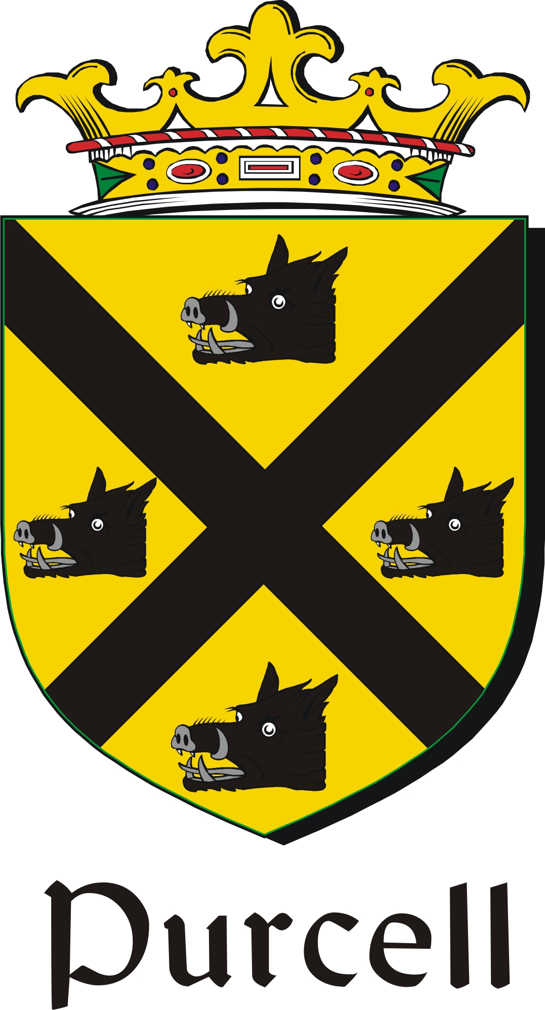 Thumbnail Purcell Family Crest / Irish Coat of Arms Image Download