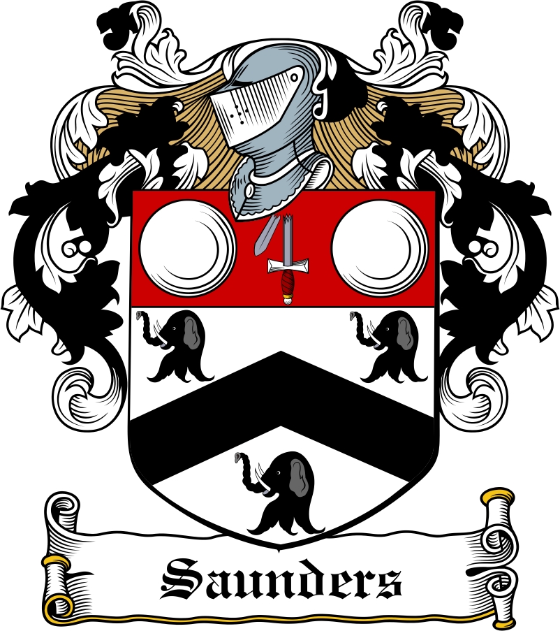 Thumbnail Saunders Family Crest / Irish Coat of Arms Image Download