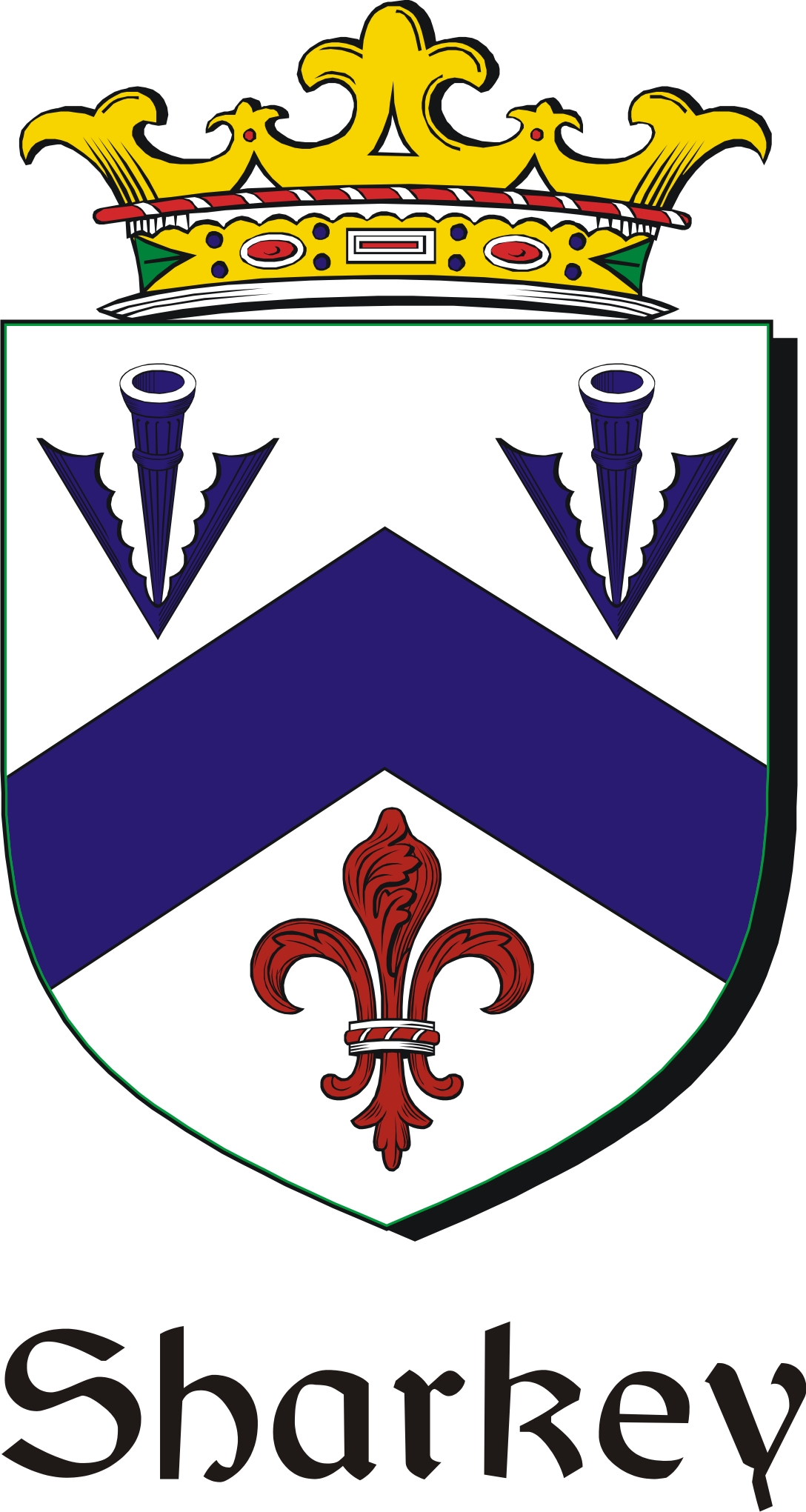 Thumbnail Sharkey Family Crest / Irish Coat of Arms Image Download