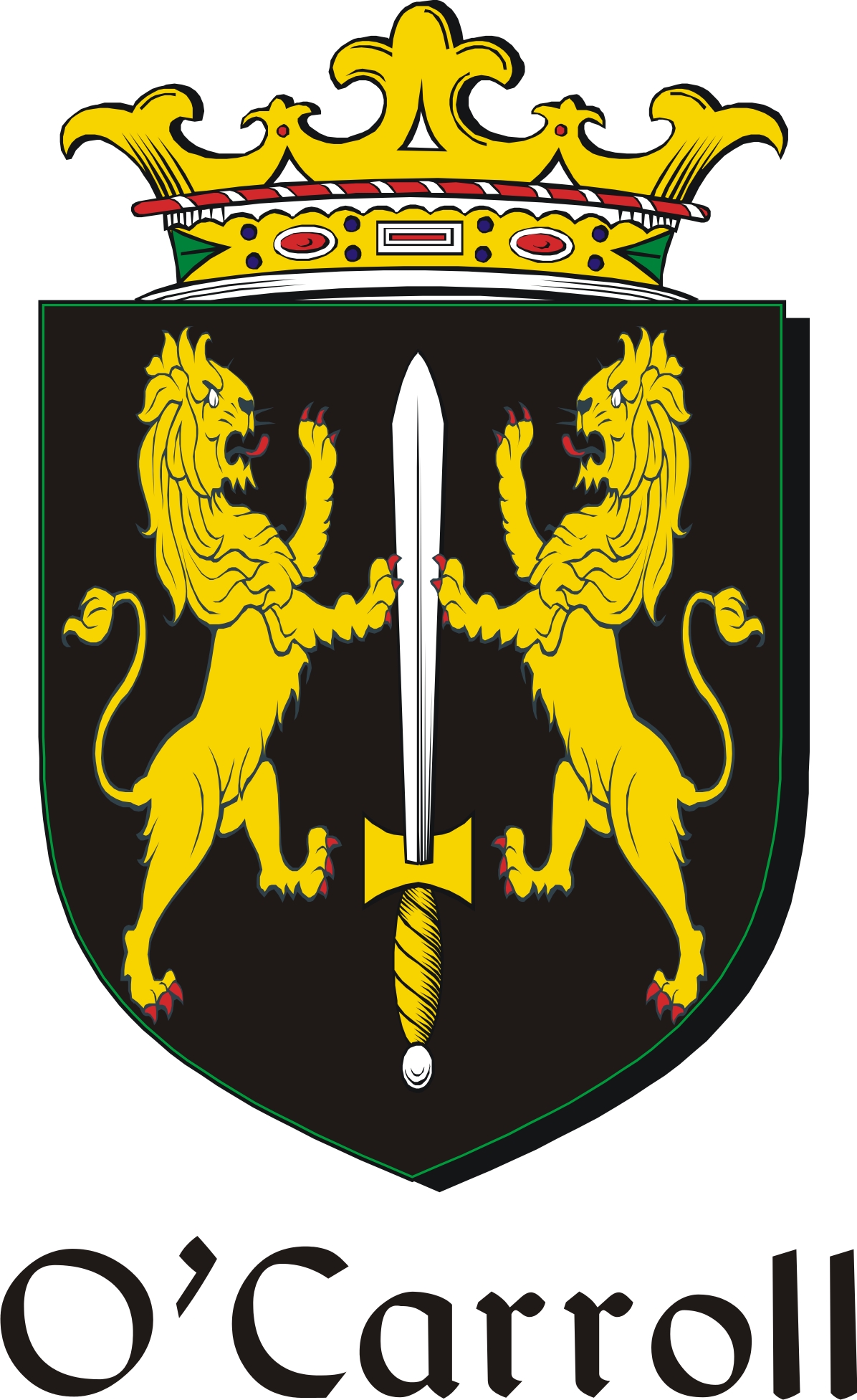 Product picture Carroll-O Family Crest / Irish Coat of Arms Image Download