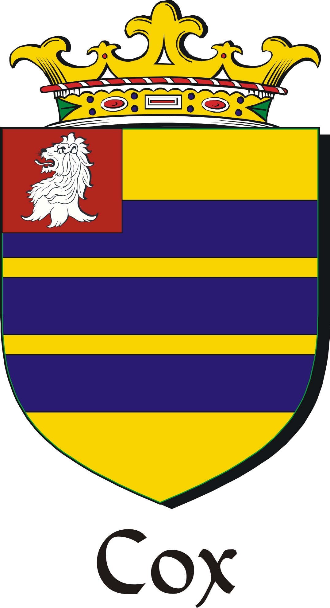 Product picture Cox Family Crest / Irish Coat of Arms Image Download