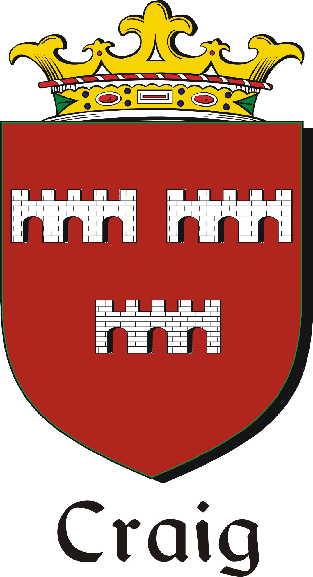 Product picture Craig Family Crest / Irish Coat of Arms Image Download