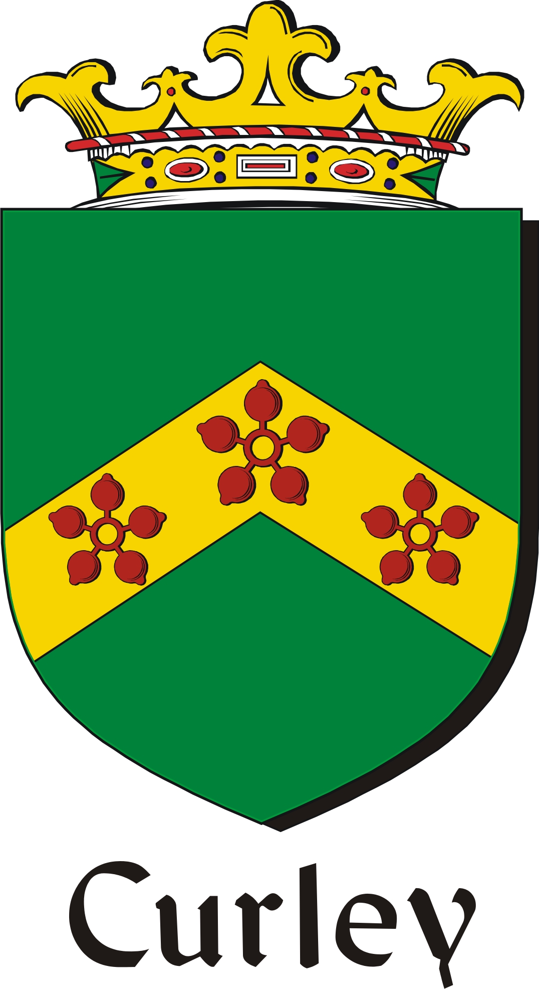 Product picture Curley Family Crest / Irish Coat of Arms Image Download