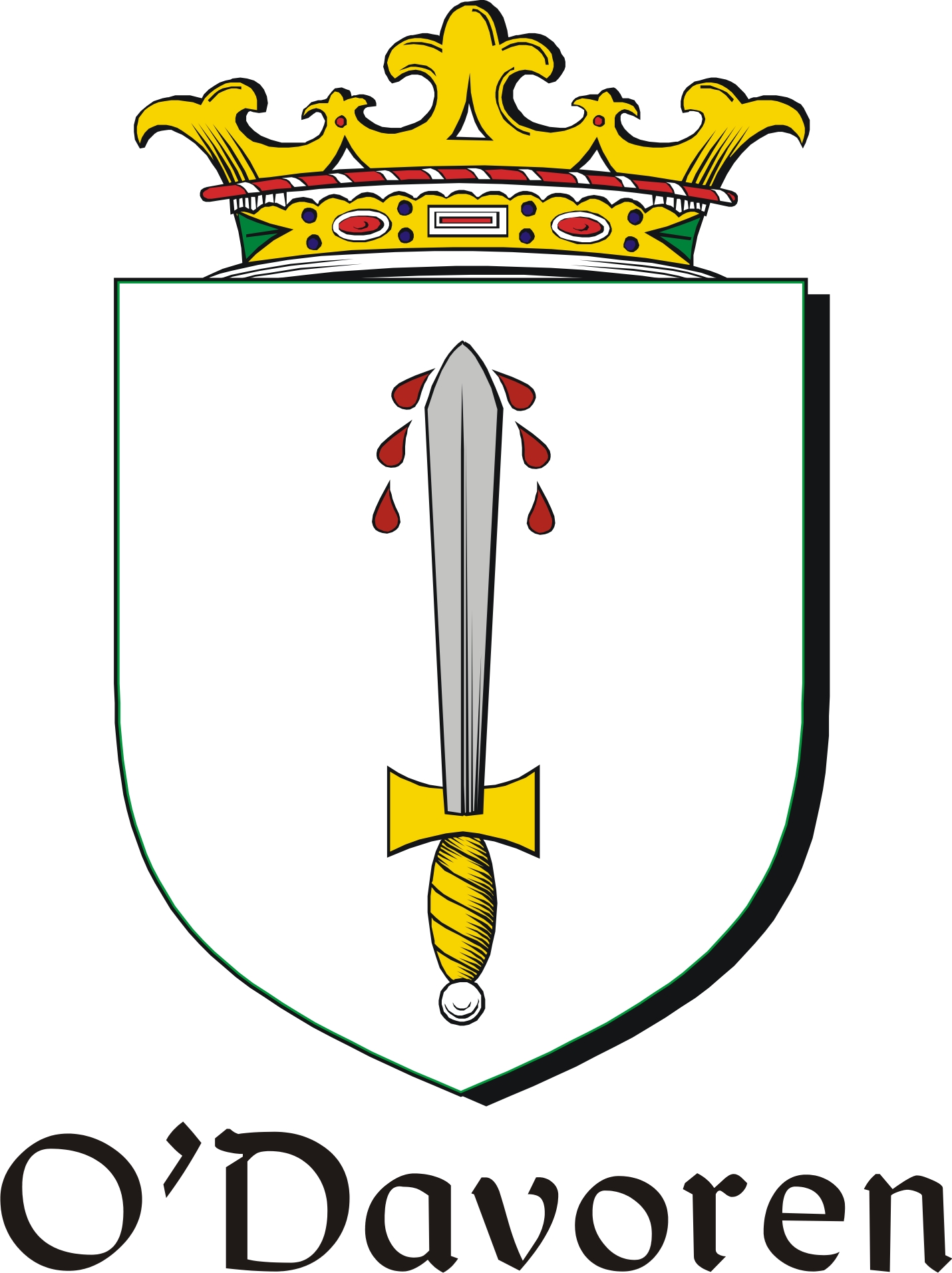 Product picture Davoren-O Family Crest / Irish Coat of Arms Image Download