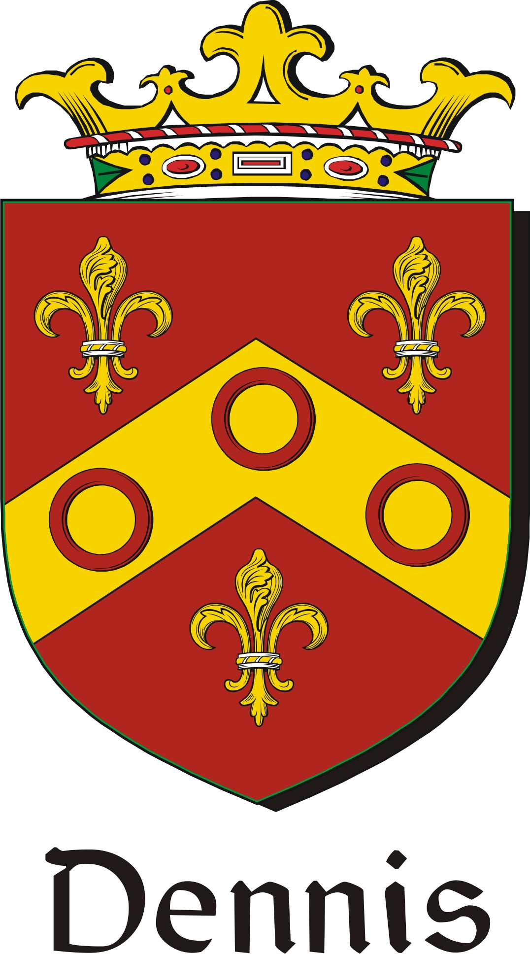 Product picture Dennis Family Crest / Irish Coat of Arms Image Download