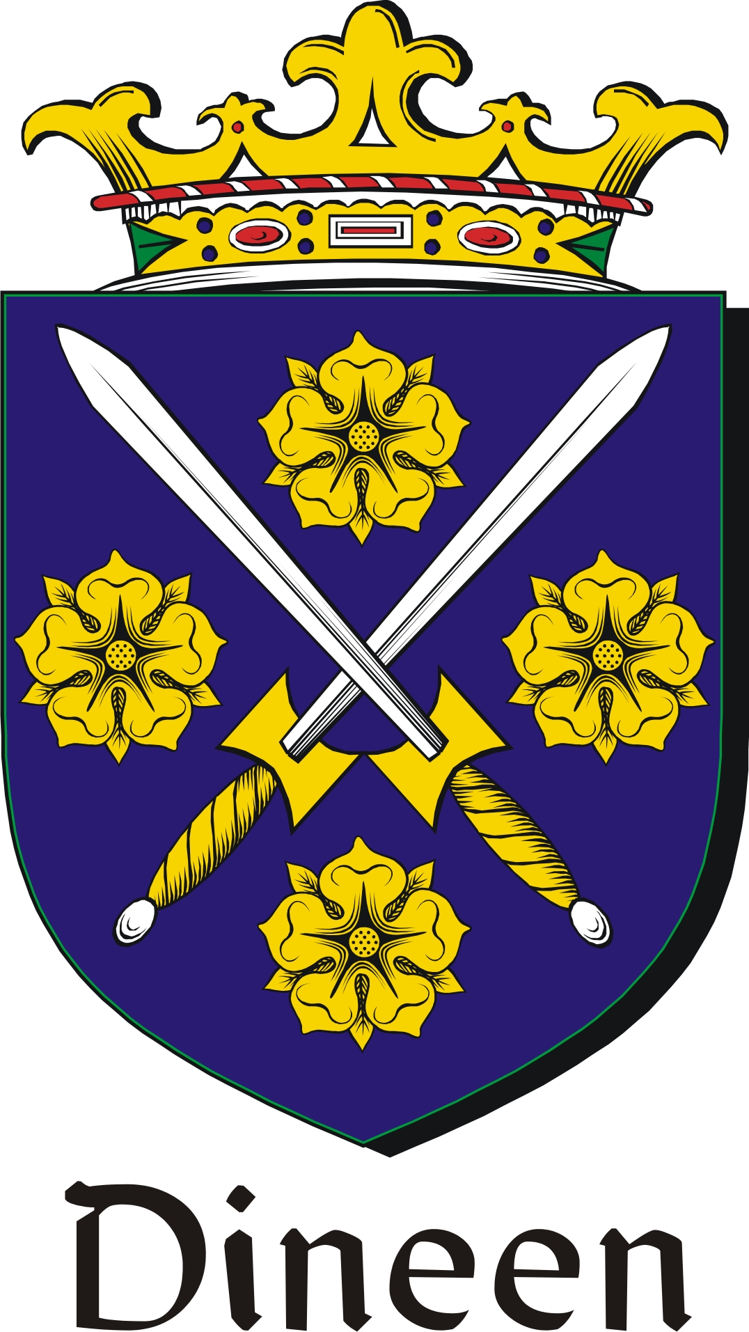 Product picture Dineen Family Crest / Irish Coat of Arms Image Download