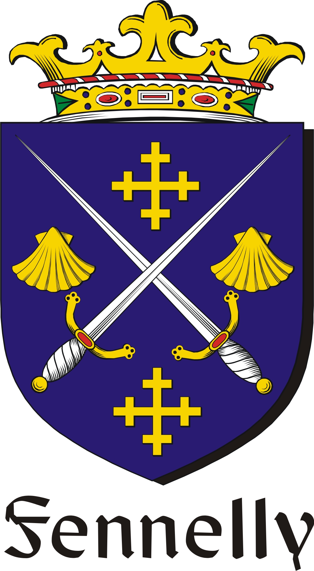 Product picture Fennelly Family Crest / Irish Coat of Arms Image Download