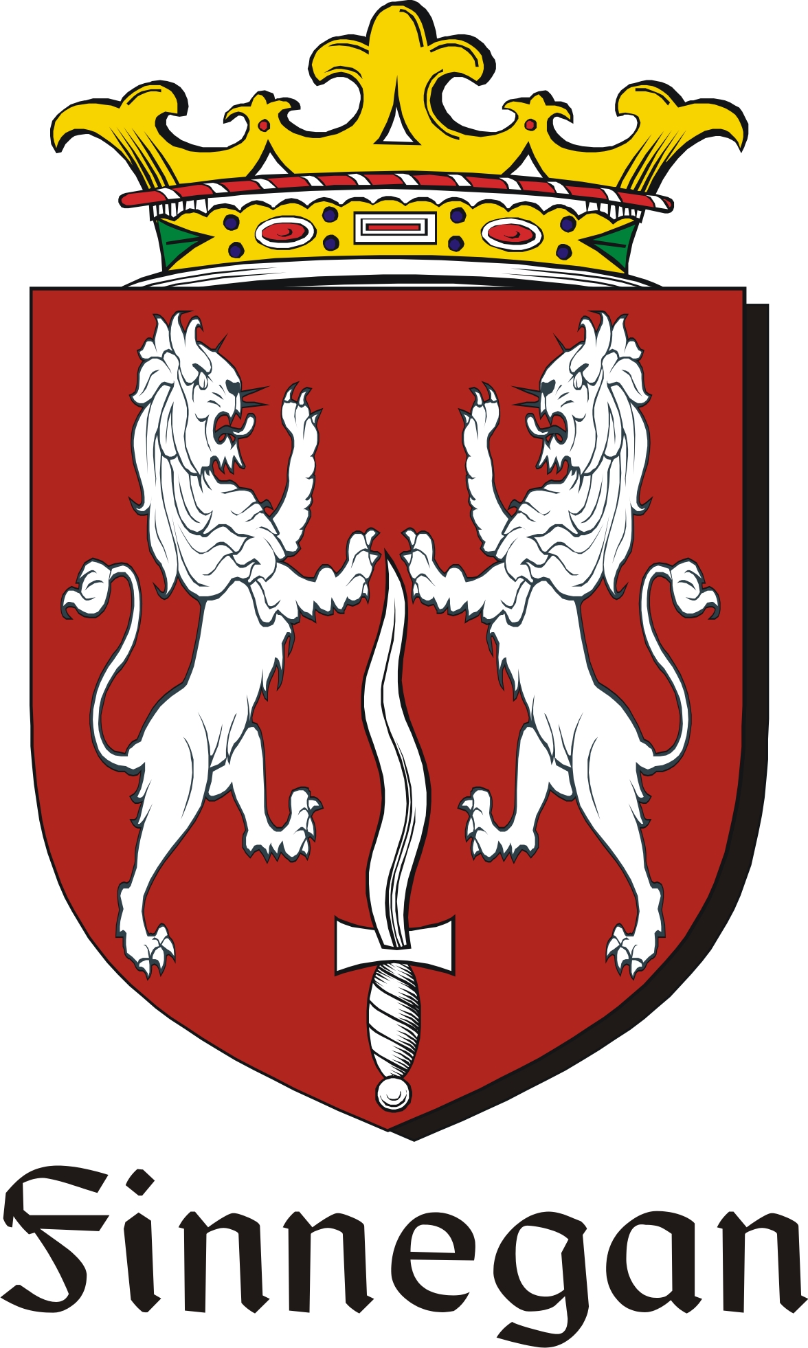 Product picture Finnegan Family Crest / Irish Coat of Arms Image Download