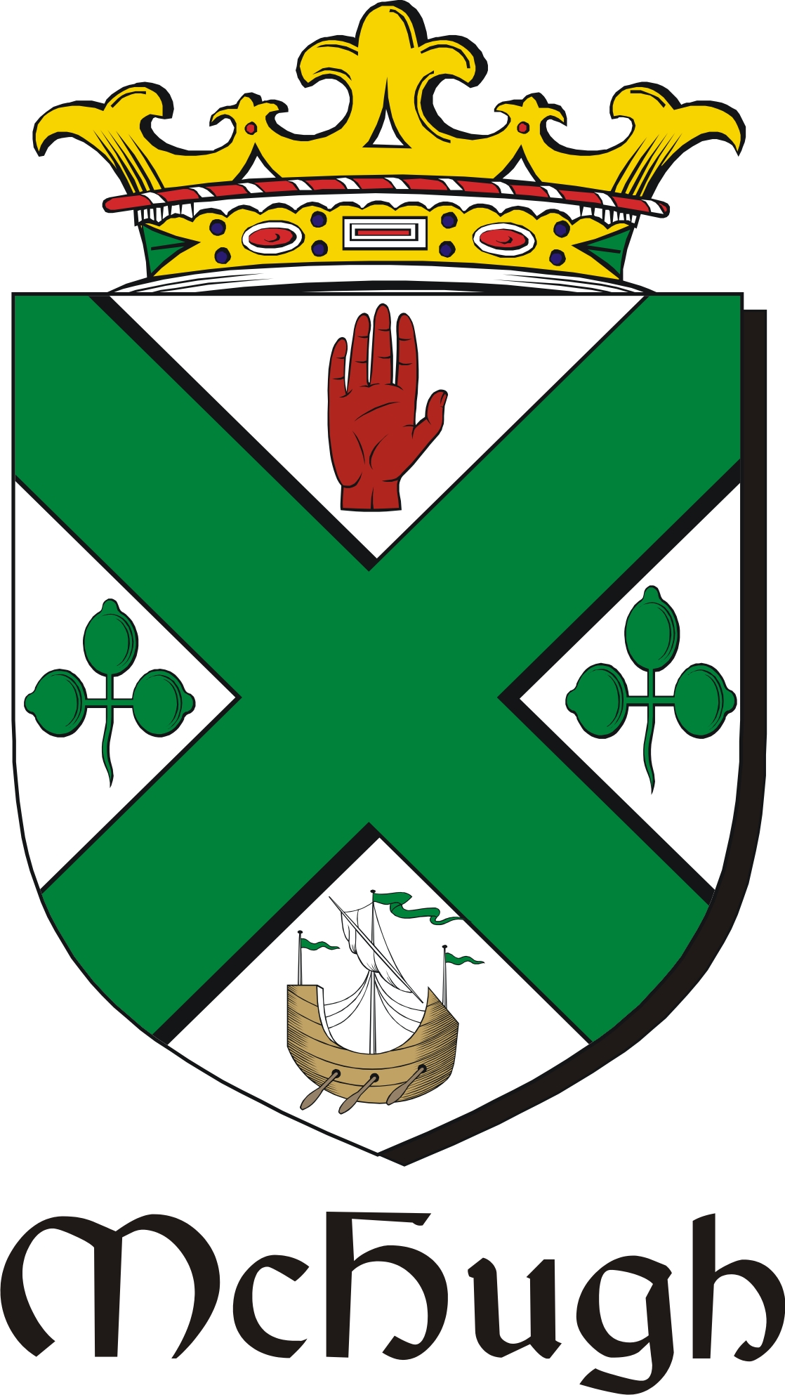 Product picture Hugh-Mc Family Crest / Irish Coat of Arms Image Download