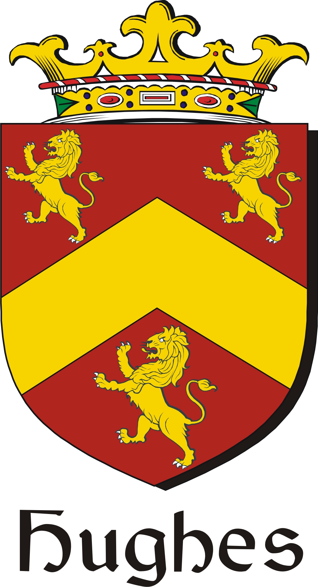 Product picture Hughes Family Crest / Irish Coat of Arms Image Download