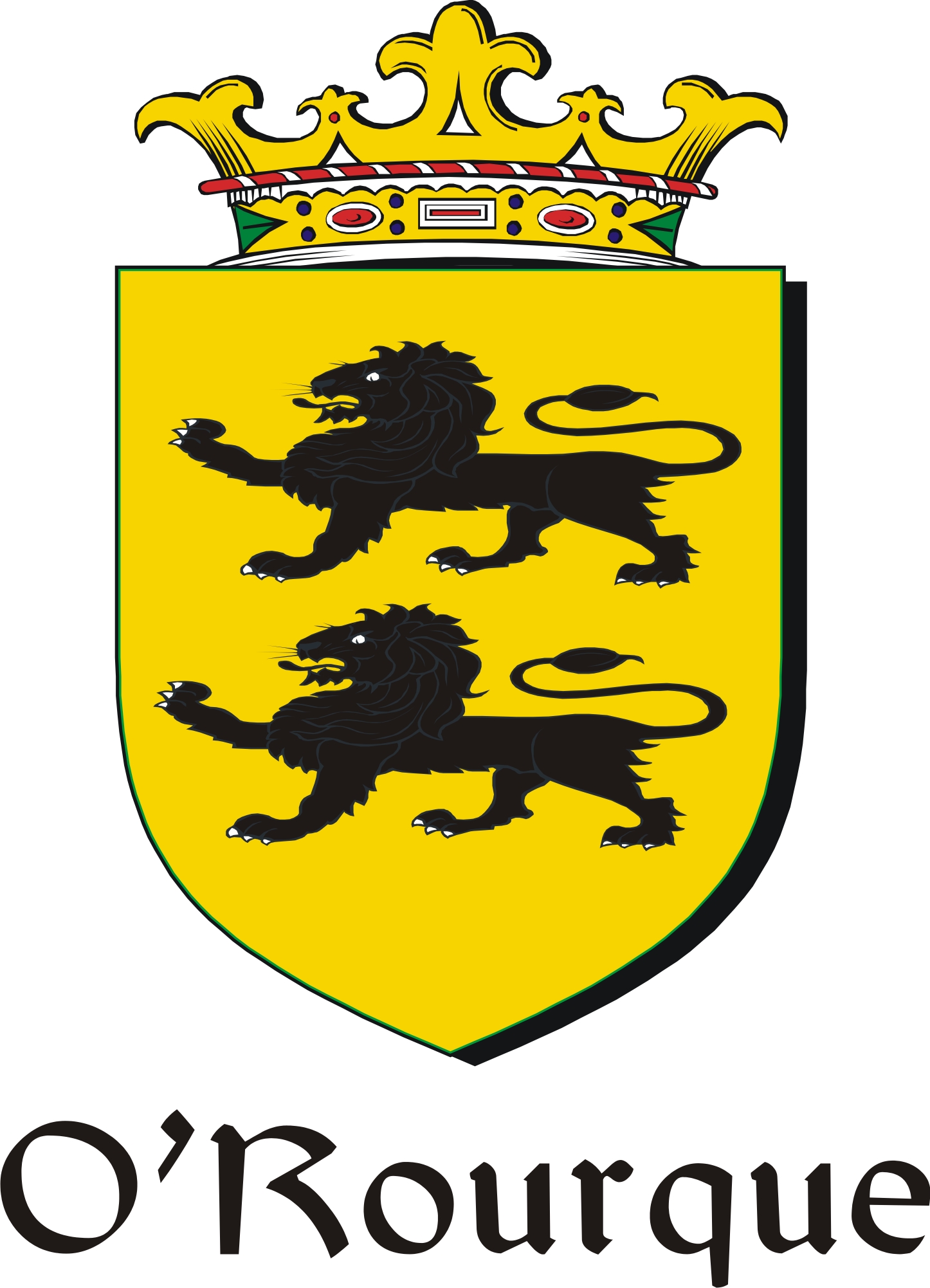 Product picture Rourque-O Family Crest / Irish Coat of Arms Image Download