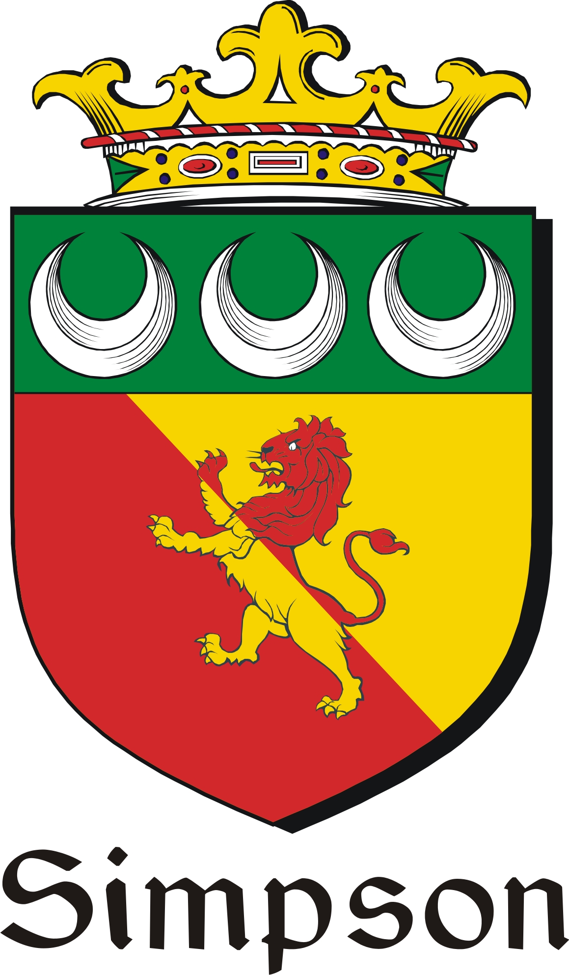 Product picture Simpson Family Crest / Irish Coat of Arms Image Download