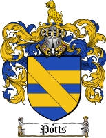 Product picture Potts Family Crest  Potts Coat of Arms Digital Download