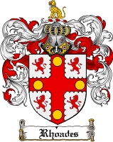Product picture Rhoades Family Crest  Rhoades Coat of Arms Digital Download