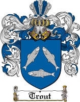 Product picture Trout Family Crest  Trout Coat of Arms